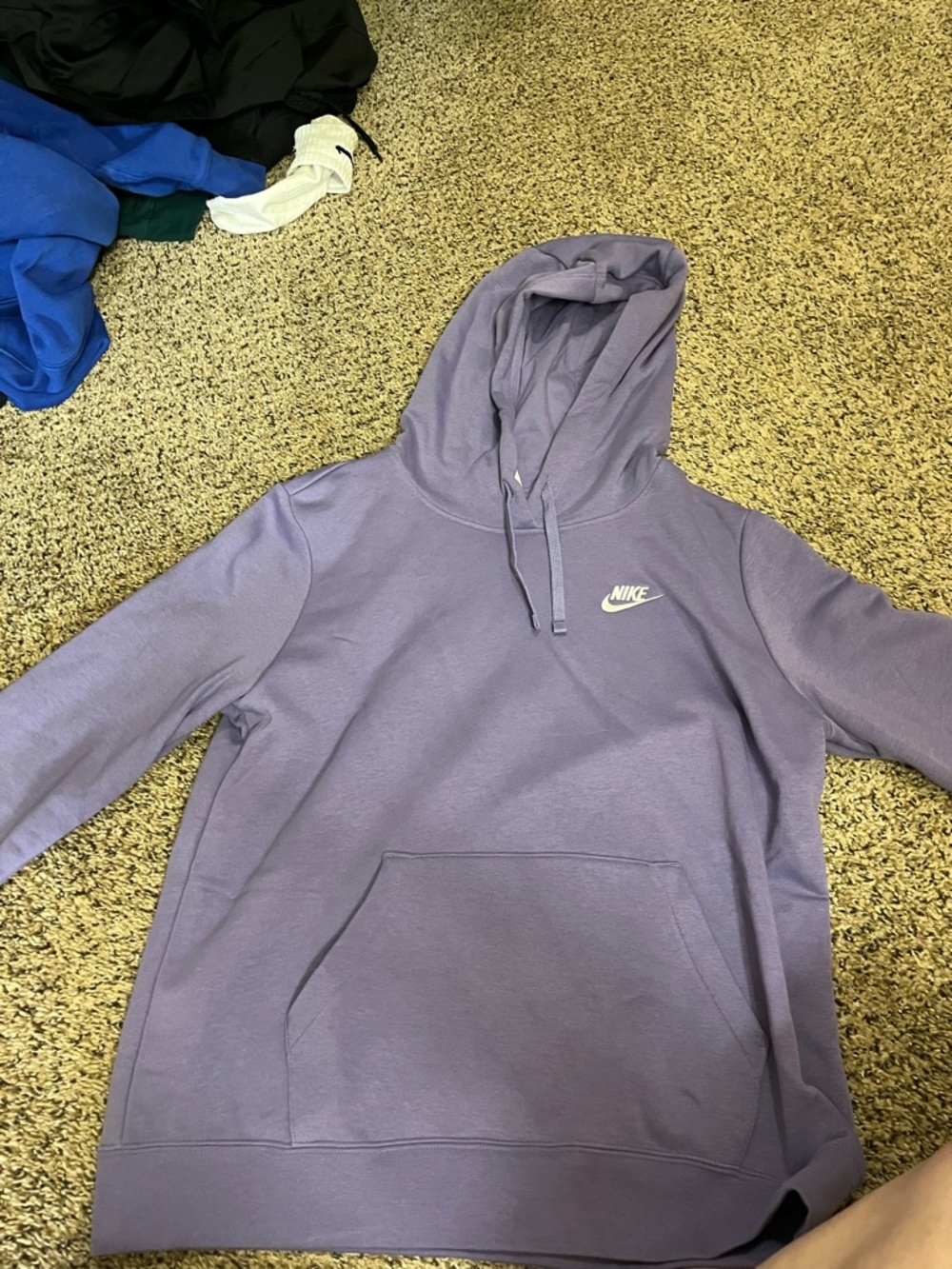Nike Lavender Pullover Hoodie with White Swoosh Tag